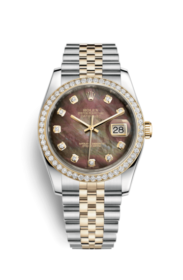 Rolex 116243-0036 : Datejust 36 Rolesor Yellow Diamond / Jubilee / Brown MOP