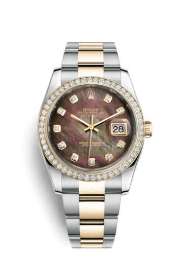 Rolex 116243-0037 : Datejust 36 Rolesor Yellow Diamond / Oyster / Black MOP