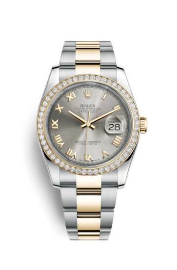 Rolex 116243-0058 : Datejust 36 Rolesor Yellow Diamond / Oyster / Steel Roman
