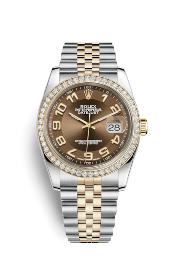 Rolex 116243-0075 : Datejust 36 Rolesor Yellow Diamond / Jubilee / Bronze Arabic