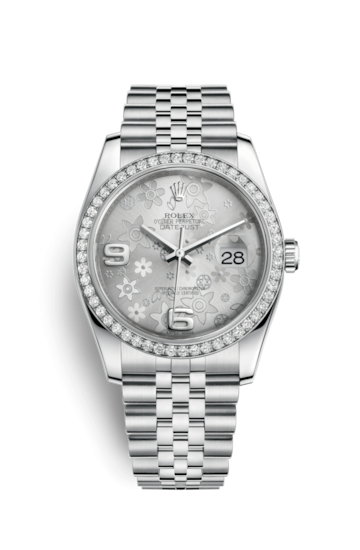 Rolex 116244-0002 : Datejust 36 Stainless Steel Diamond / Jubilee / Silver Floral