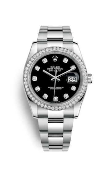 Rolex 116244-0017 : Datejust 36 Stainless Steel Diamond / Oyster / Black Diamond