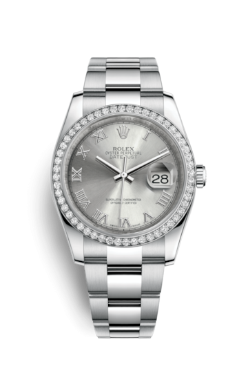 Rolex 116244-0028 : Datejust 36 Stainless Steel Diamond / Oyster / Rhodium Roman