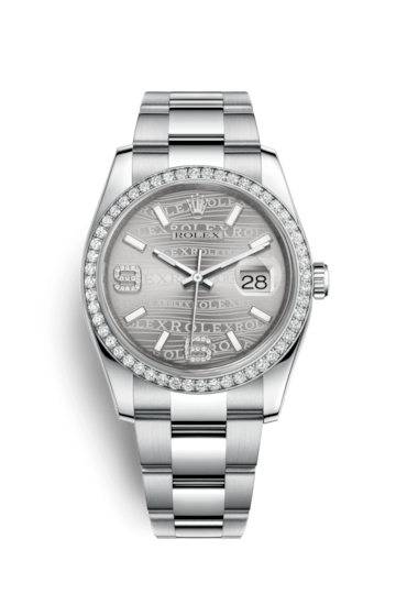 Rolex 116244-0038 : Datejust 36 Stainless Steel Diamond/ Oyster / Rhodium Wave