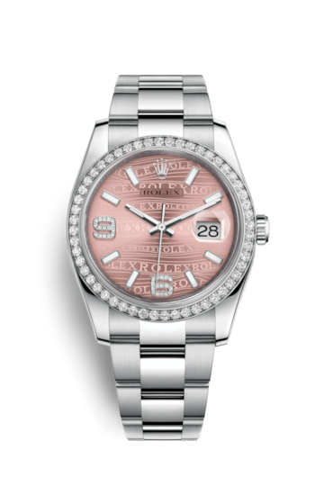 Rolex 116244-0039 : Datejust 36 Stainless Steel Diamond / Oyster / Pink Wave