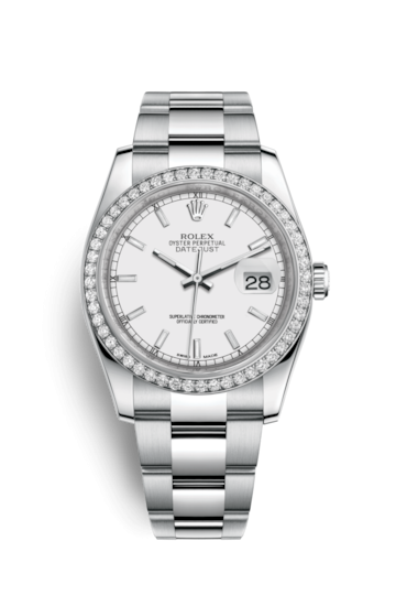 Rolex 116244-0057 : Datejust 36 Stainless Steel Diamond / Oyster / White