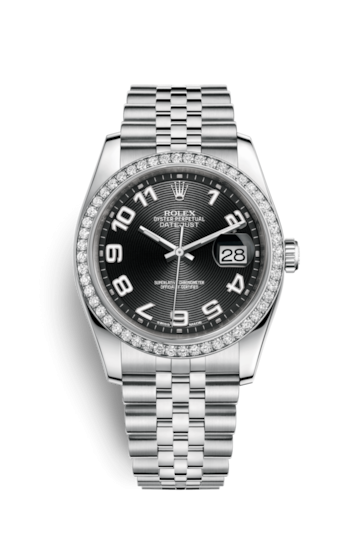 Rolex 116244-0066 : Datejust 36 Stainless Steel Diamond / Jubilee / Black Arabic