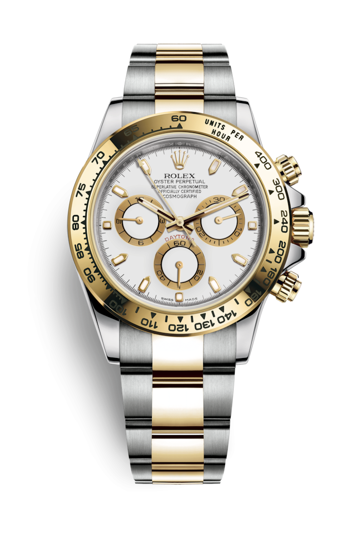 Rolex 116503-0001 : Cosmograph Daytona Stainless Steel / Yellow Gold / White