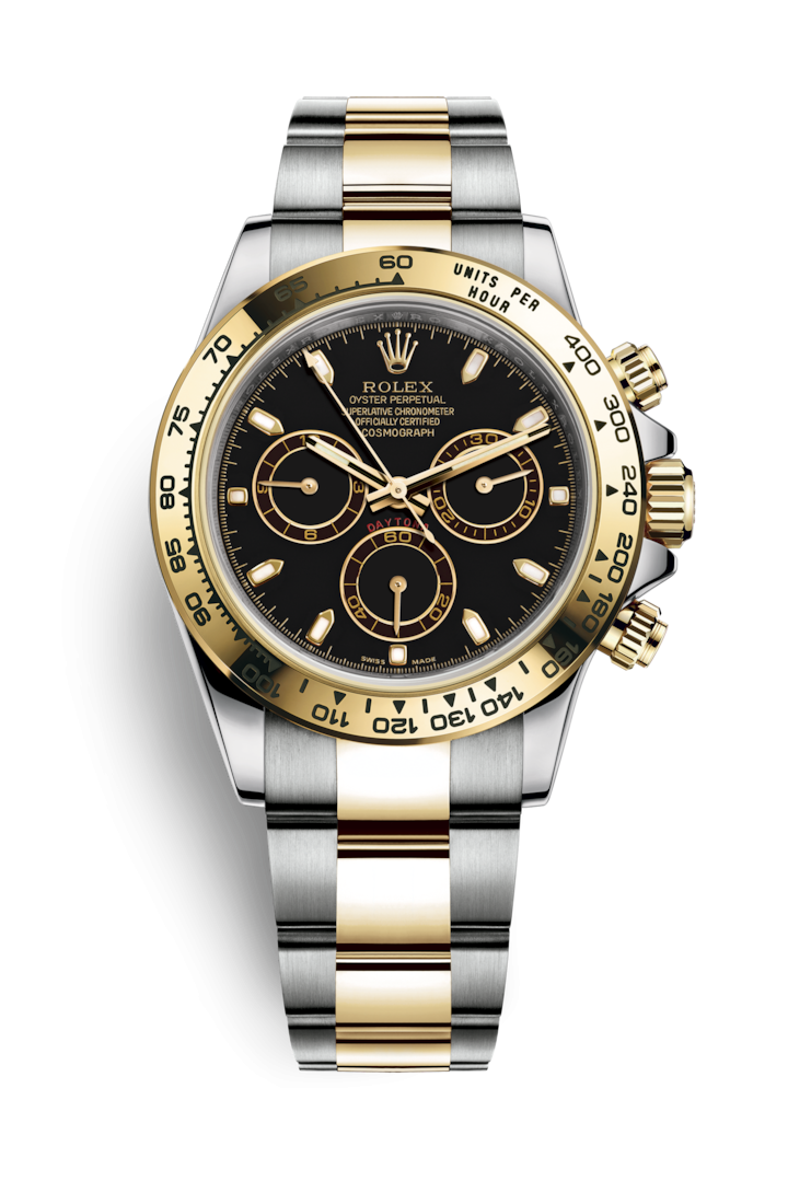 Rolex 116503-0004 : Cosmograph Daytona Stainless Steel / Yellow Gold / Black