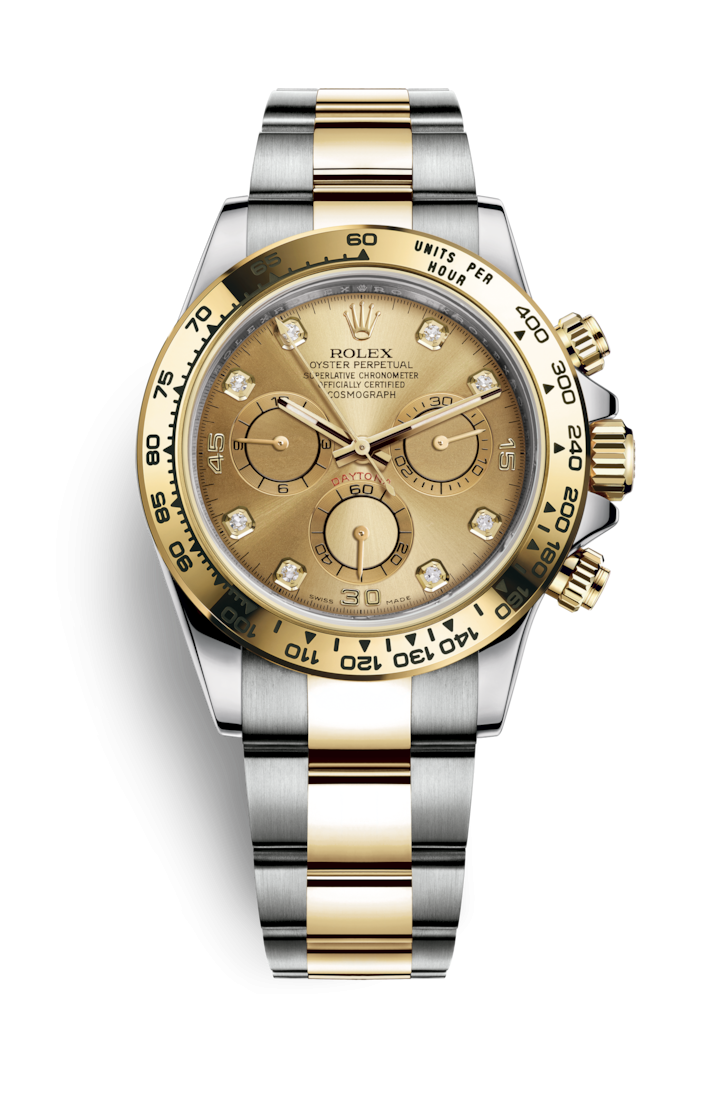 Rolex 116503-0006 : Cosmograph Daytona Stainless Steel / Yellow Gold / Champagne Diamond
