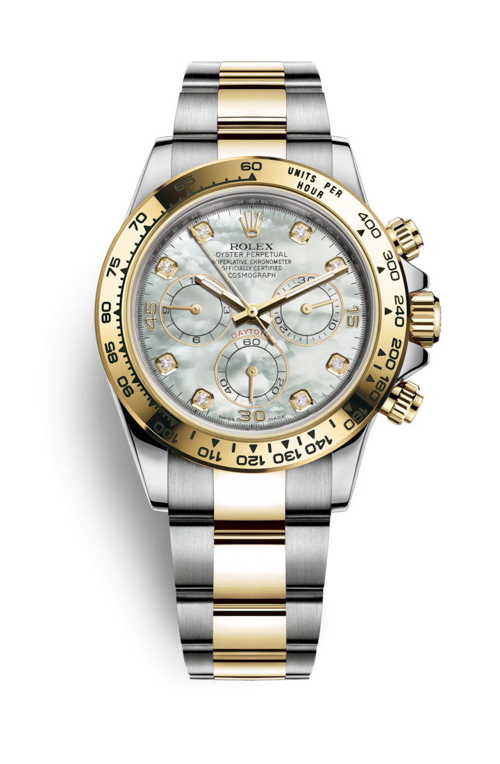 Rolex 116503-0007 : Cosmograph Daytona Stainless Steel / Yellow Gold / MOP Diamonds