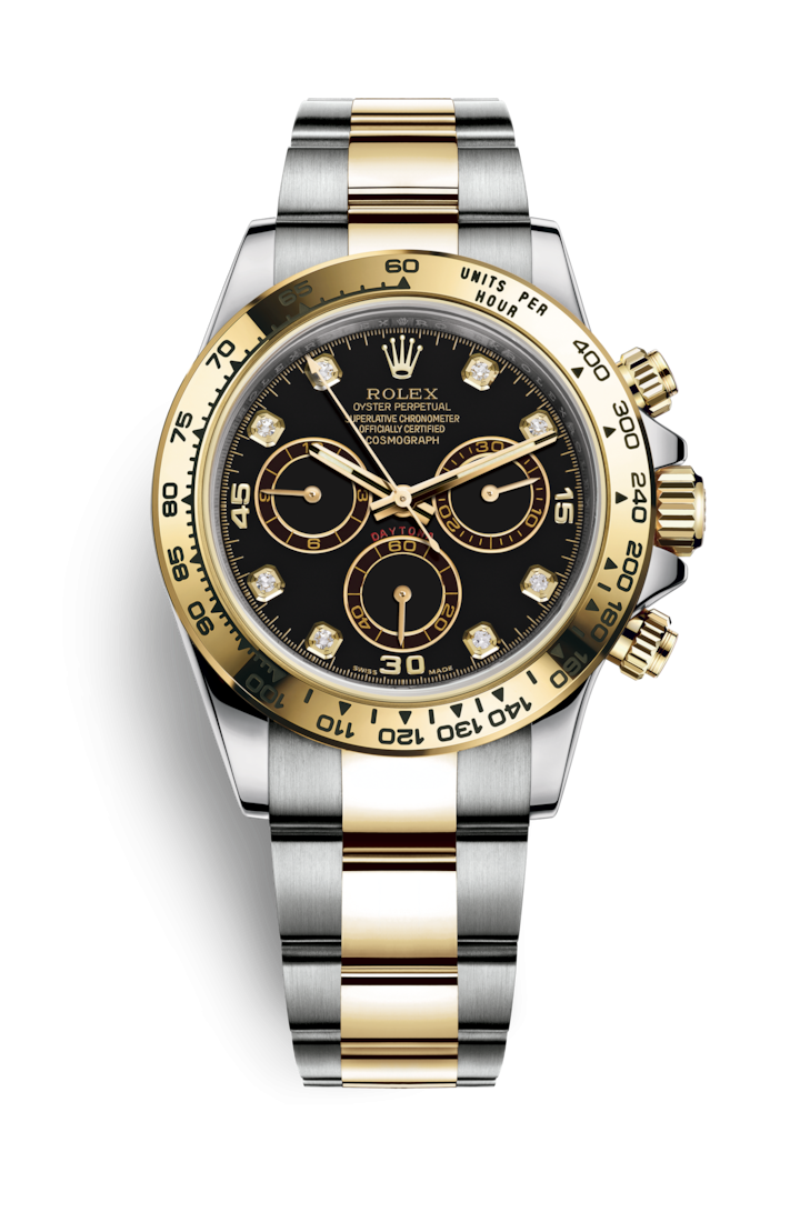 Rolex 116503-0008 : Cosmograph Daytona Stainless Steel / Yellow Gold / Black - Diamond