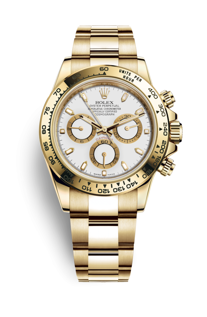 Rolex 116508-0001 : Cosmograph Daytona Yellow Gold / White