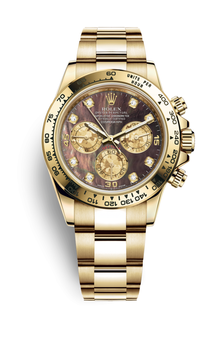 Rolex 116508-0011 : Cosmograph Daytona Yellow Gold / Black MOP Diamond