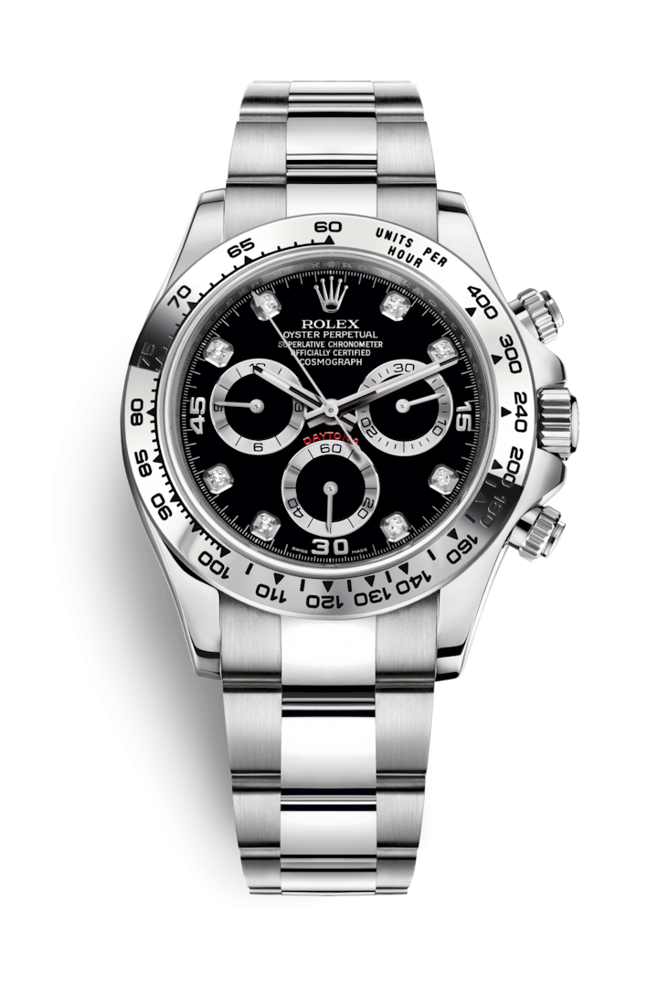 Rolex 116509-0055 : Cosmograph Daytona White Gold / Black - Diamond