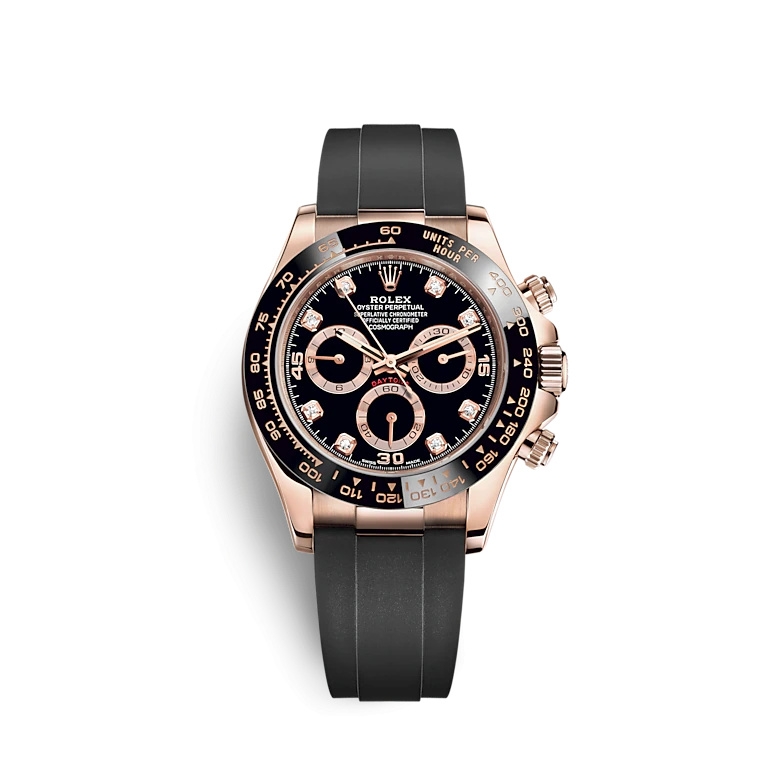 Rolex 116515LN-0057 : Cosmograph Daytona Everose / Cerachrom / Black - Diamond / Oysterflex