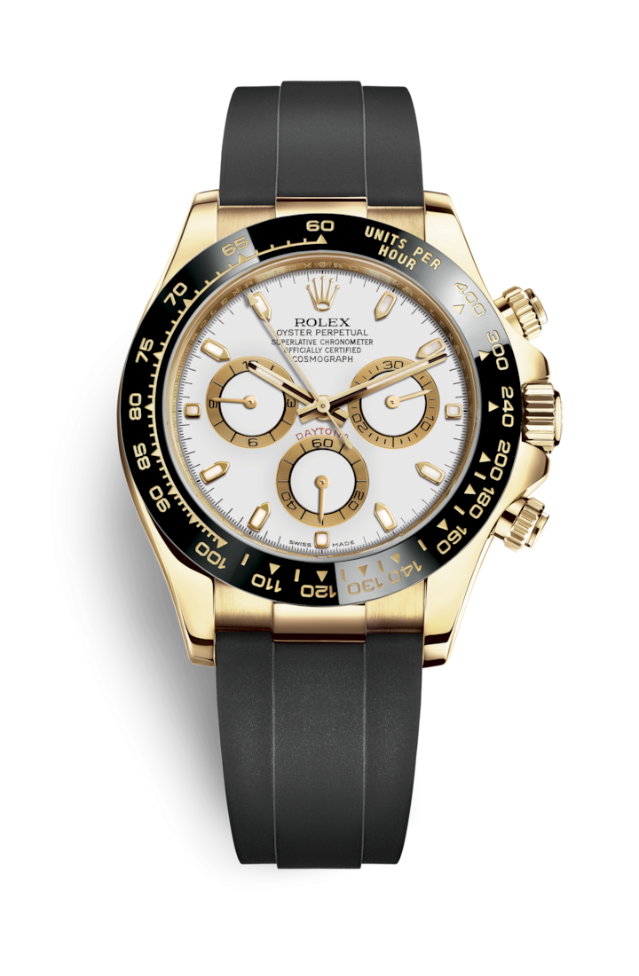 Rolex 116518LN-0033 : Cosmograph Daytona Yellow Gold / Cerachrom / White / Oysterflex