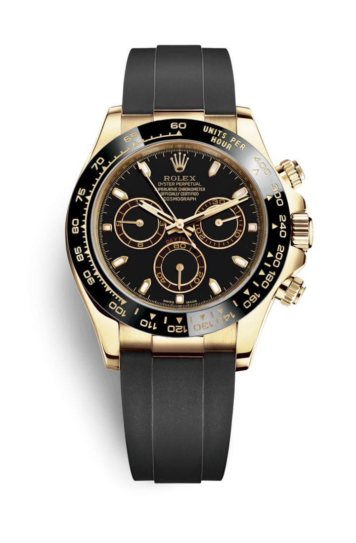 Rolex 116518LN-0035 : Cosmograph Daytona Yellow Gold / Cerachrom / Black / Oysterflex