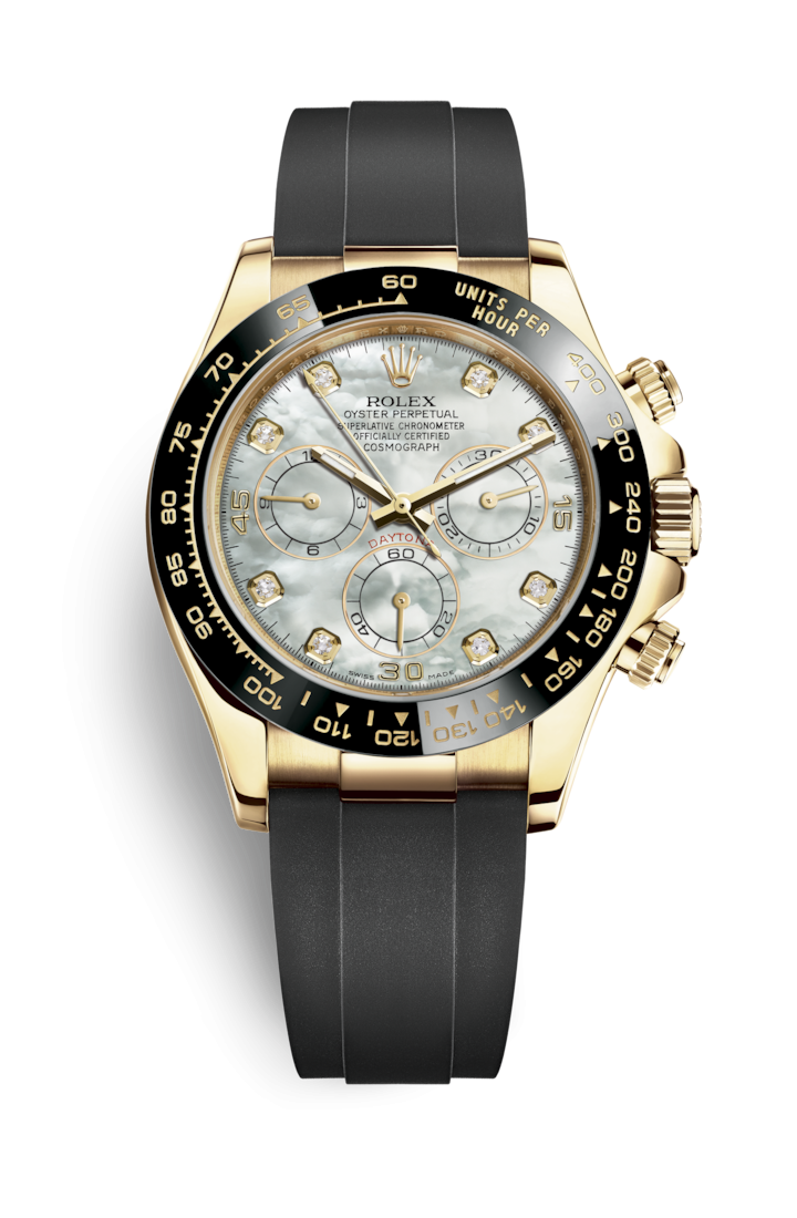 Rolex 116518LN-0037 : Cosmograph Daytona Yellow Gold / Cerachrom / MOP-Diamond / Oysterflex