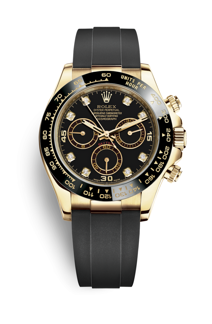 Rolex 116518LN-0038 : Cosmograph Daytona Yellow Gold / Cerachrom  / Black-Diamond / Oysterflex