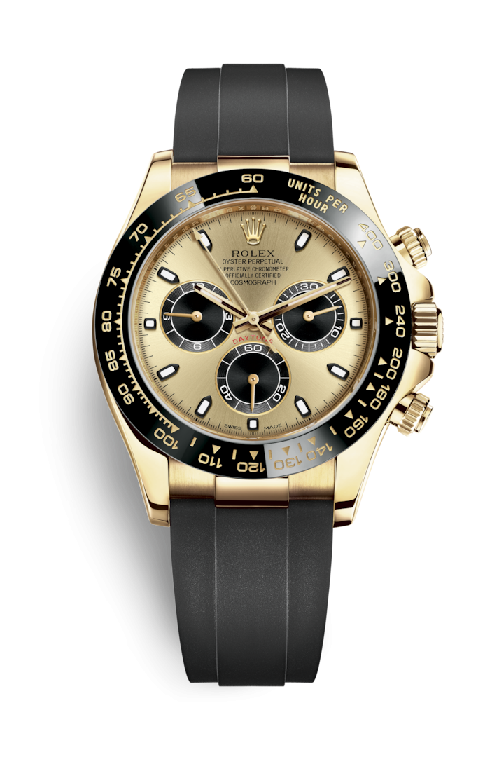 Rolex 116518LN-0040 : Cosmograph Daytona Yellow Gold / Cerachrom / Champagne / Oysterflex