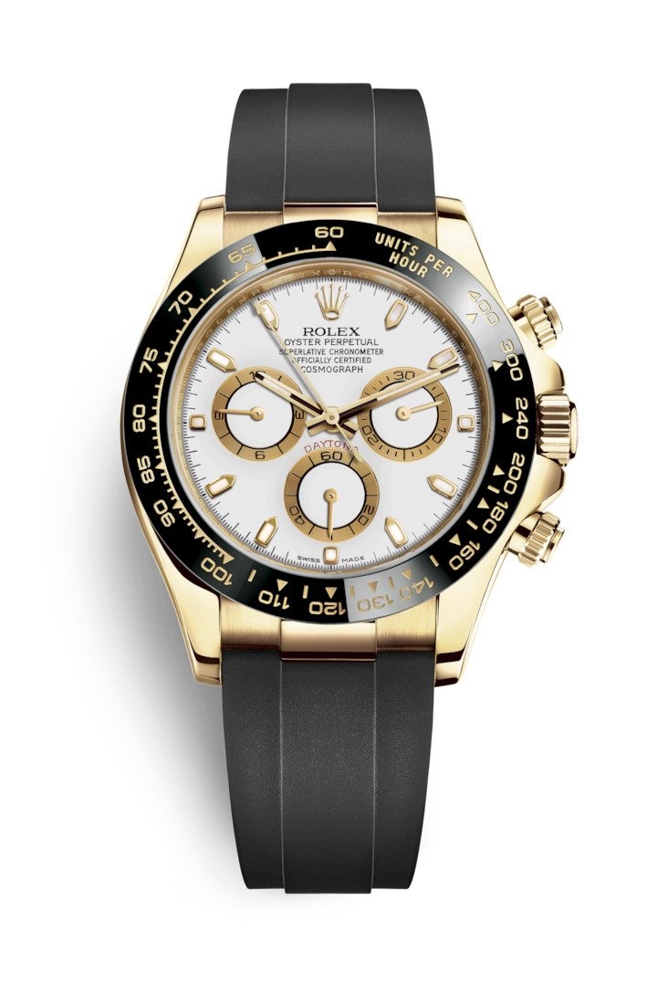 Rolex 116518LN-0041 : Cosmograph Daytona Yellow Gold / Cerachrom / White / Oysterflex
