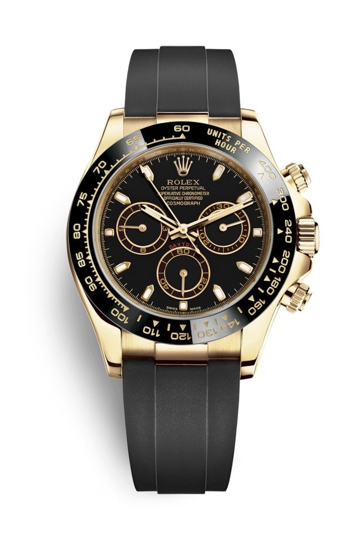 Rolex 116518LN-0043 : Cosmograph Daytona Yellow Gold / Cerachrom / Black / Oysterflex