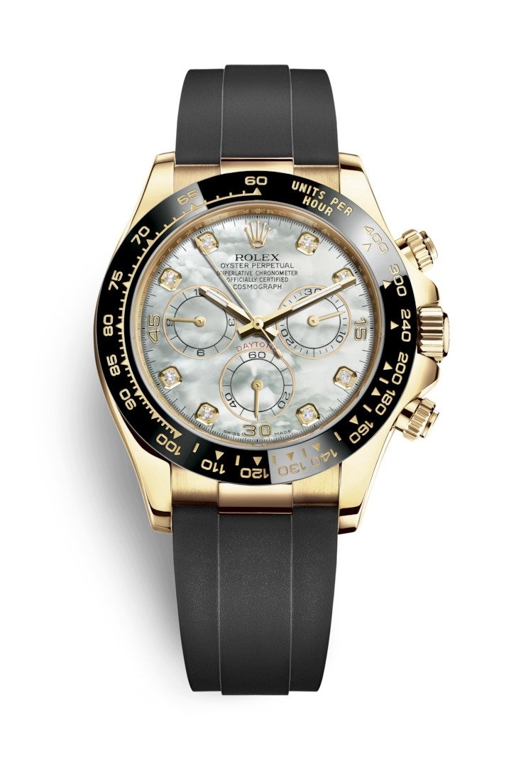 Rolex 116518LN-0045 : Cosmograph Daytona Yellow Gold / Cerachrom / MOP-Diamond / Oysterflex