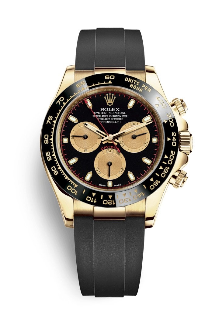 Rolex 116518LN-0047 : Cosmograph Daytona Yellow Gold / Cerachrom / Black / Oysterflex