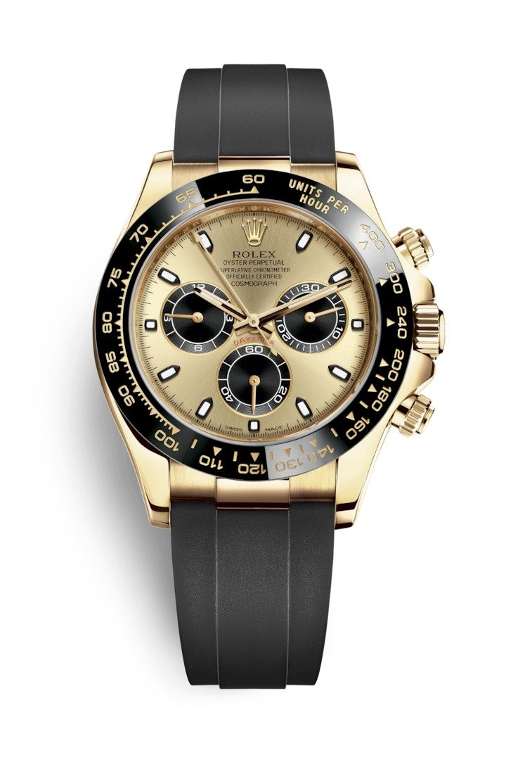 Rolex 116518LN-0048 : Cosmograph Daytona Yellow Gold / Cerachrom / Champagne / Oysterflex