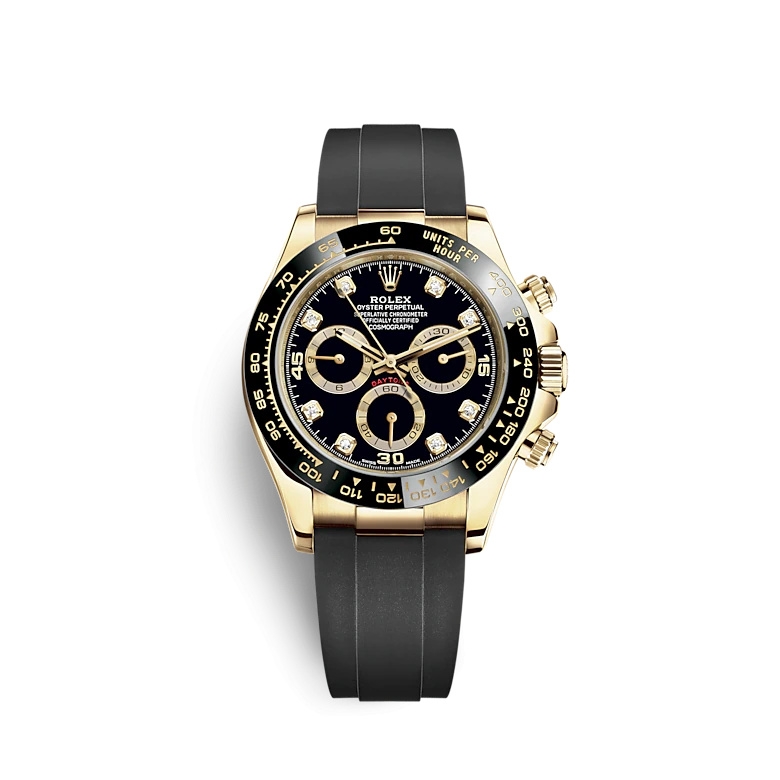 Rolex 116518LN-0078 : Cosmograph Daytona Yellow Gold / Cerachrom / Black - Diamond / Oysterflex