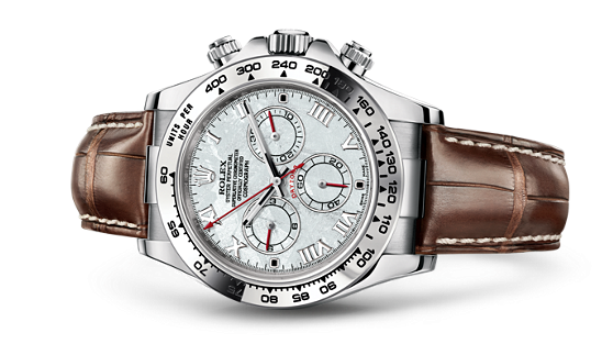 Rolex 116519-0195 : Daytona White Gold Strap Meteorite Roman