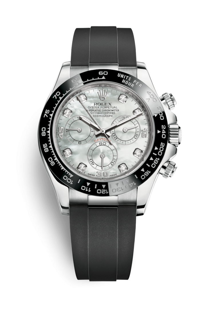 Rolex 116519LN-0023 : Cosmograph Daytona White Gold / Cerachrom / MOP - Diamond / Oysterflex