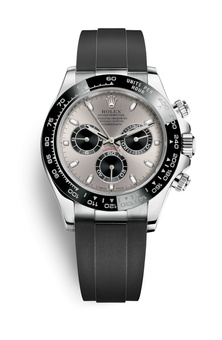 Rolex 116519LN-0024 : Cosmograph Daytona White Gold / Cerachrom / Silver / Oysterflex