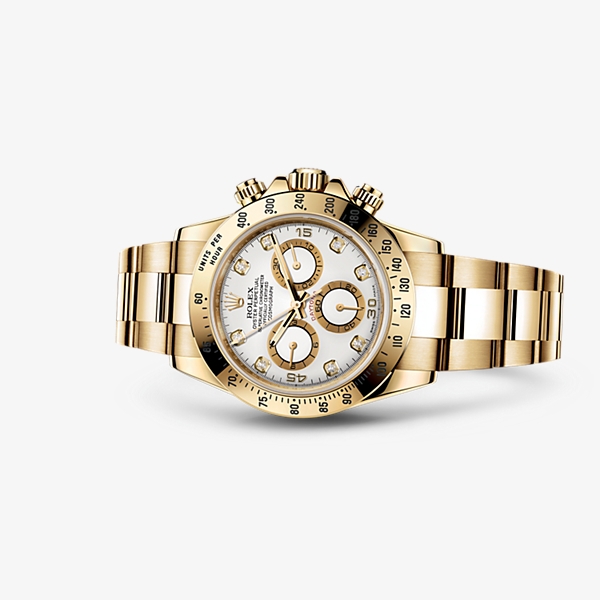 Rolex 116528-0034 : Daytona Yellow Gold White Diamond