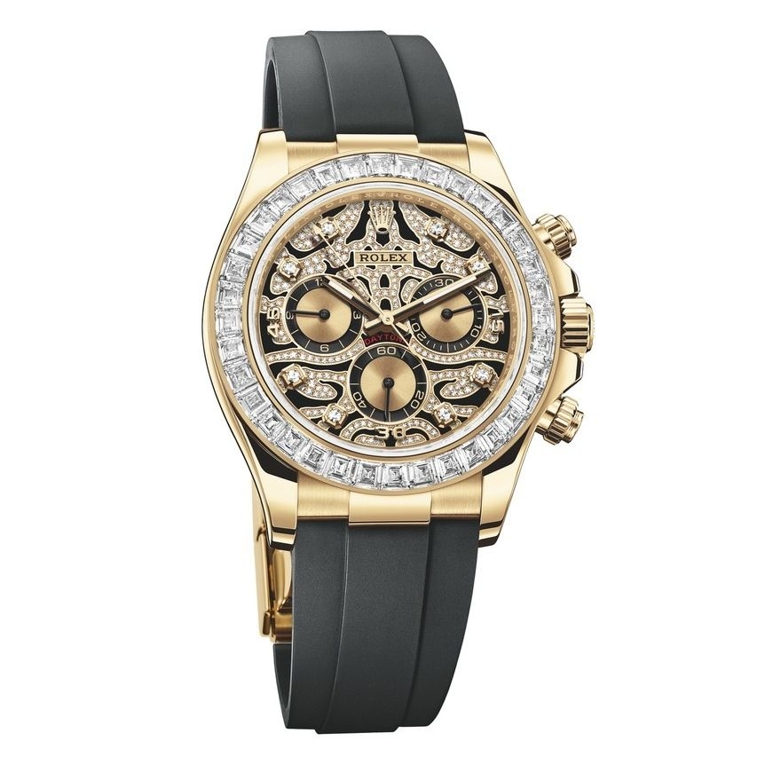 Rolex 116588TBR-0003 : Cosmograph Daytona Yellow Gold / Diamond  / Eye of the Tiger / Oysterflex