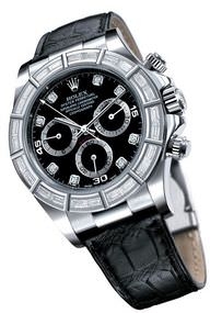 Rolex 116589br : Daytona White Gold 24 Baguette Strap Black Diamond
