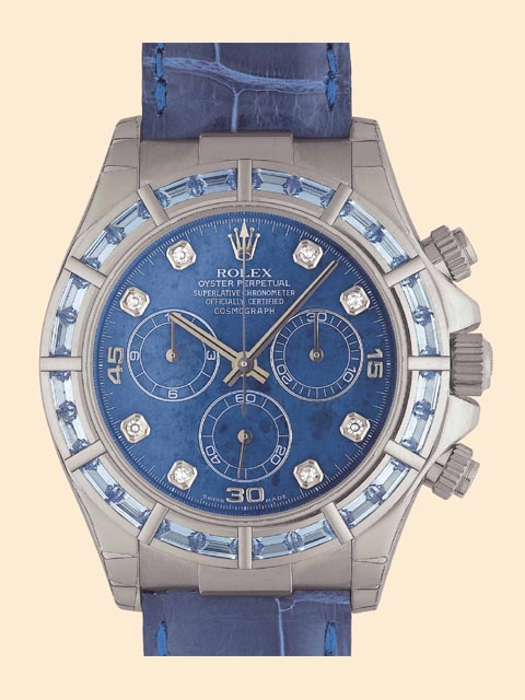 Rolex 116589saci-0003 : Daytona White Gold  Blue Sapphire Strap Sodalite Diamond