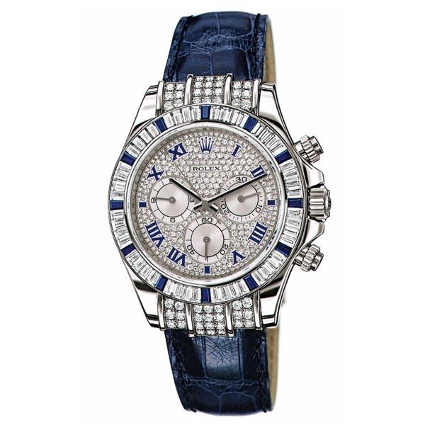 Rolex 11659912sa : Daytona White Gold Diamond Sapphire Strap