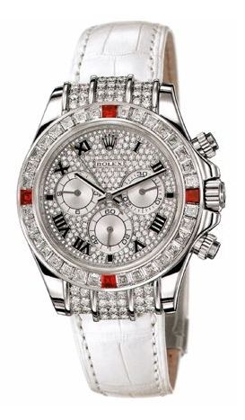 Rolex 1165994ru-0002 : Daytona White Gold Diamond Ruby Strap