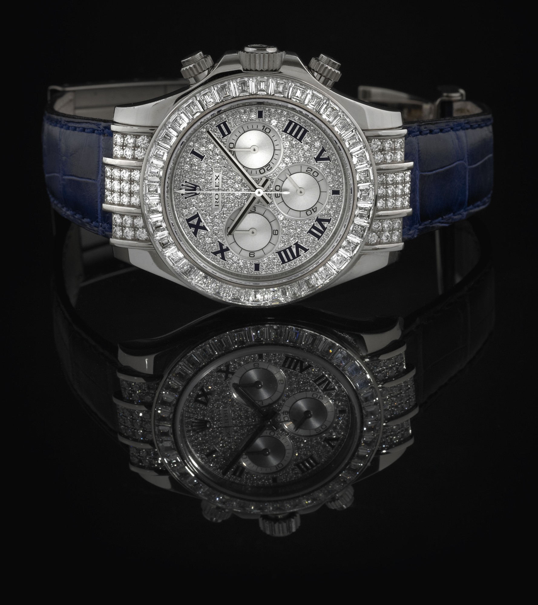 Rolex 116599tbr-0001 : Daytona White Gold Diamond Strap Roman