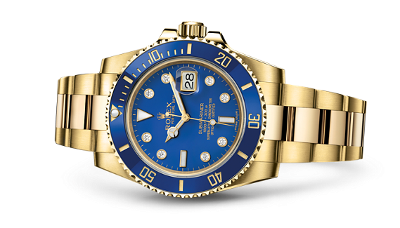 Rolex 116618lb-0002 : Submariner Date Yellow Gold / Blue-Diamond