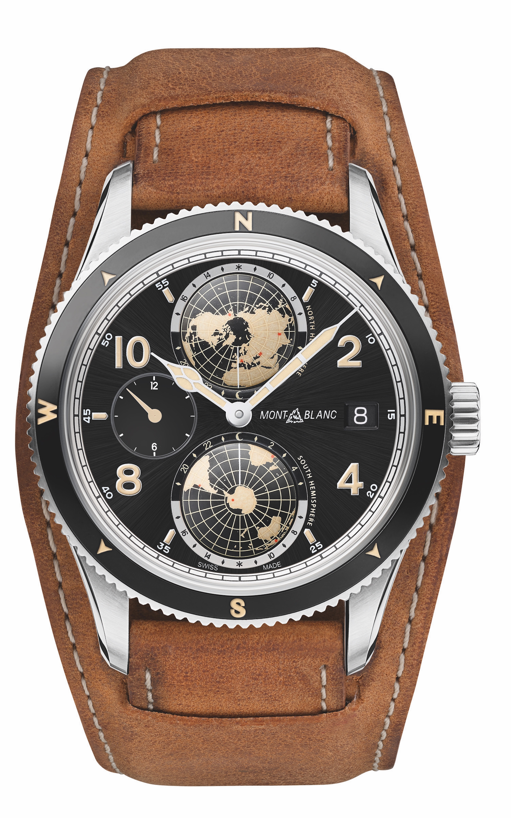 Montblanc 117838 : 1858 Geosphere Stainless Steel / Black / Bund