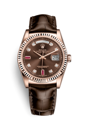 Rolex 118135-0020 : Day-Date 36 Everose / Strap / Chocolate