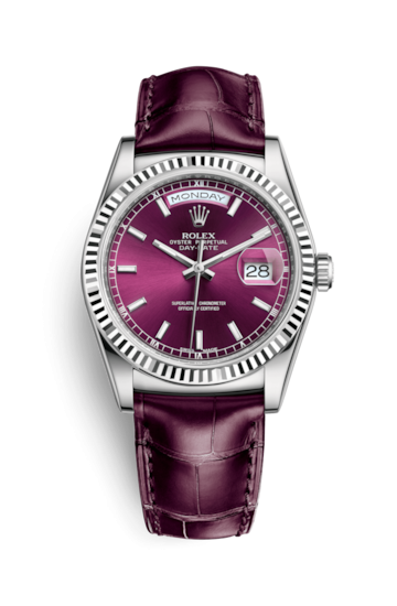 Rolex 118139-0007 : Day-Date 36 White Gold / Strap / Cherry