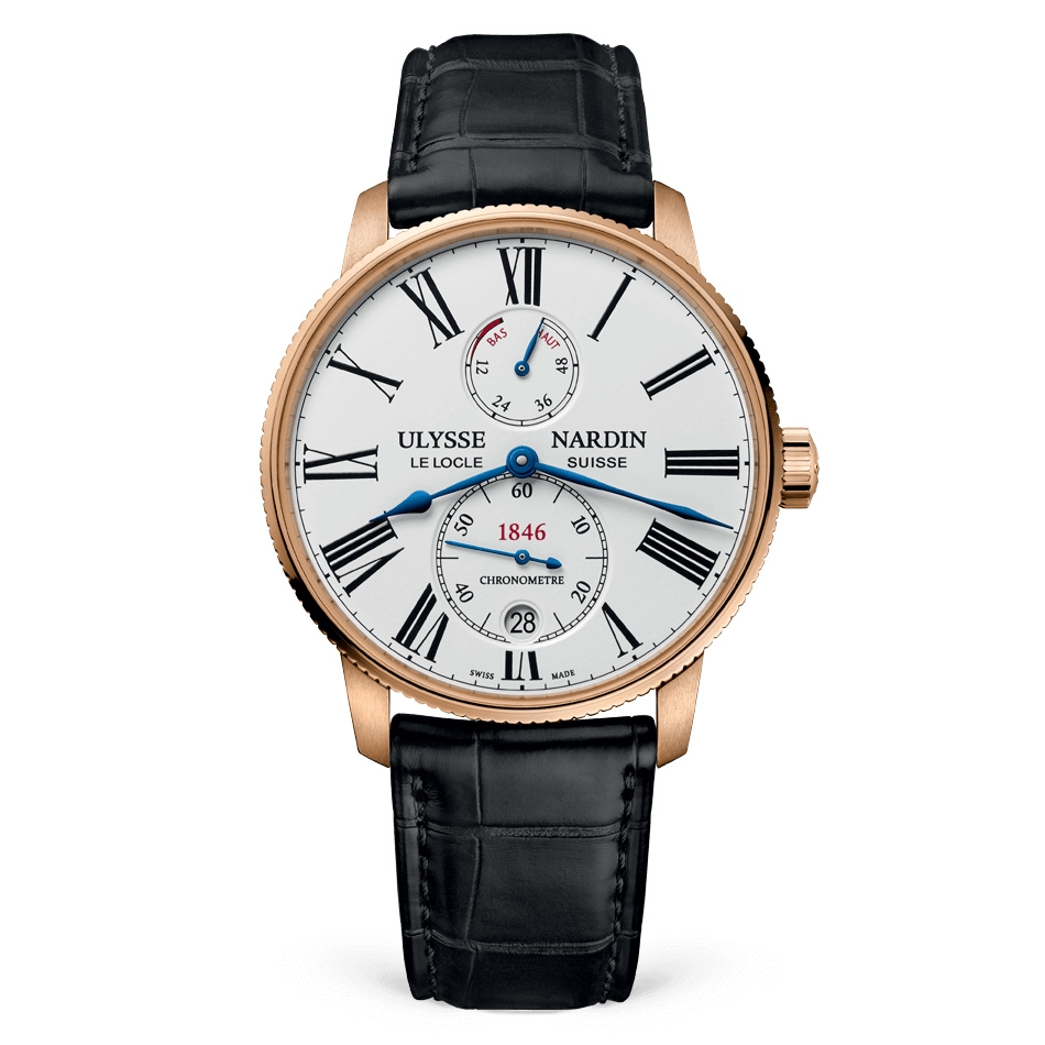 Ulysse Nardin 1182-310/40 : Marine Torpilleur Rose Gold / White / Alligator