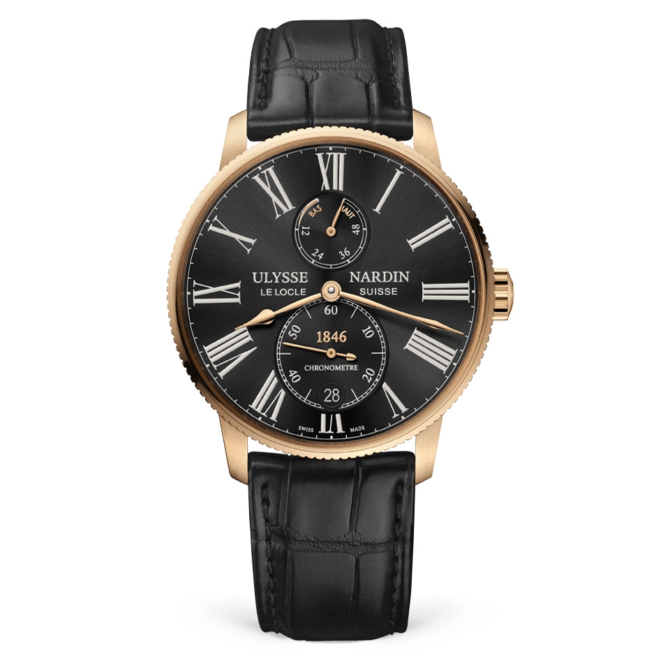 Ulysse Nardin 1182-310/42 : Marine Torpilleur Rose Gold / Black / Alligator