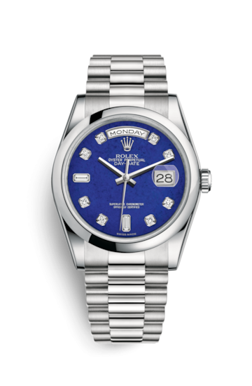 Rolex 118206-0118 : Day-Date 36 Platinum Domed / President / Lapis