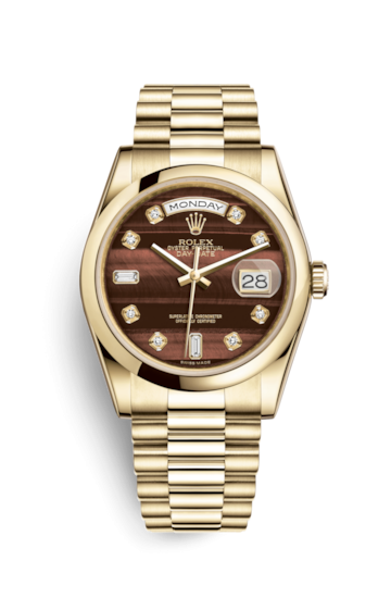 Rolex 118208-0332 : Day-Date 36 Yellow Gold Domed / President / Bull's Eye