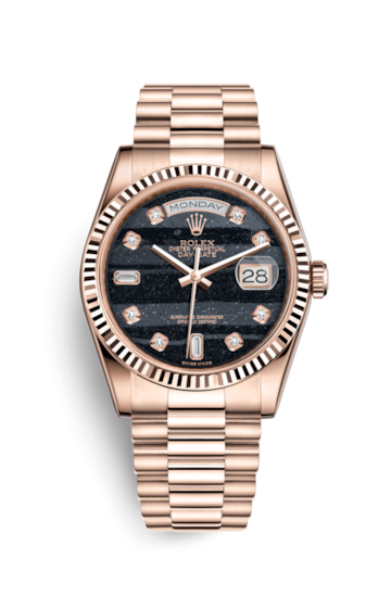 Rolex 118235f-0107 : Day-Date 36 Everose Fluted / President / Ferrite